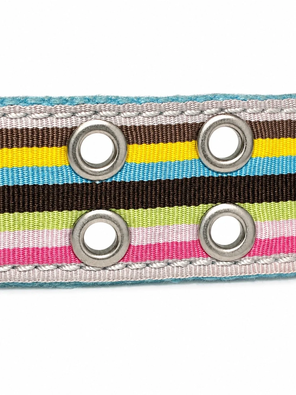 C-RED Vintage Striped Double Grommet Web Canvas Belt Y2K Indie Boho Punk